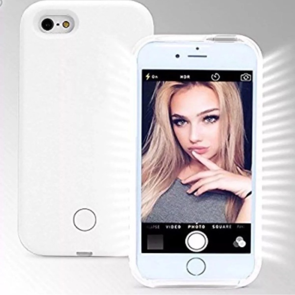 White iPhone selfie case